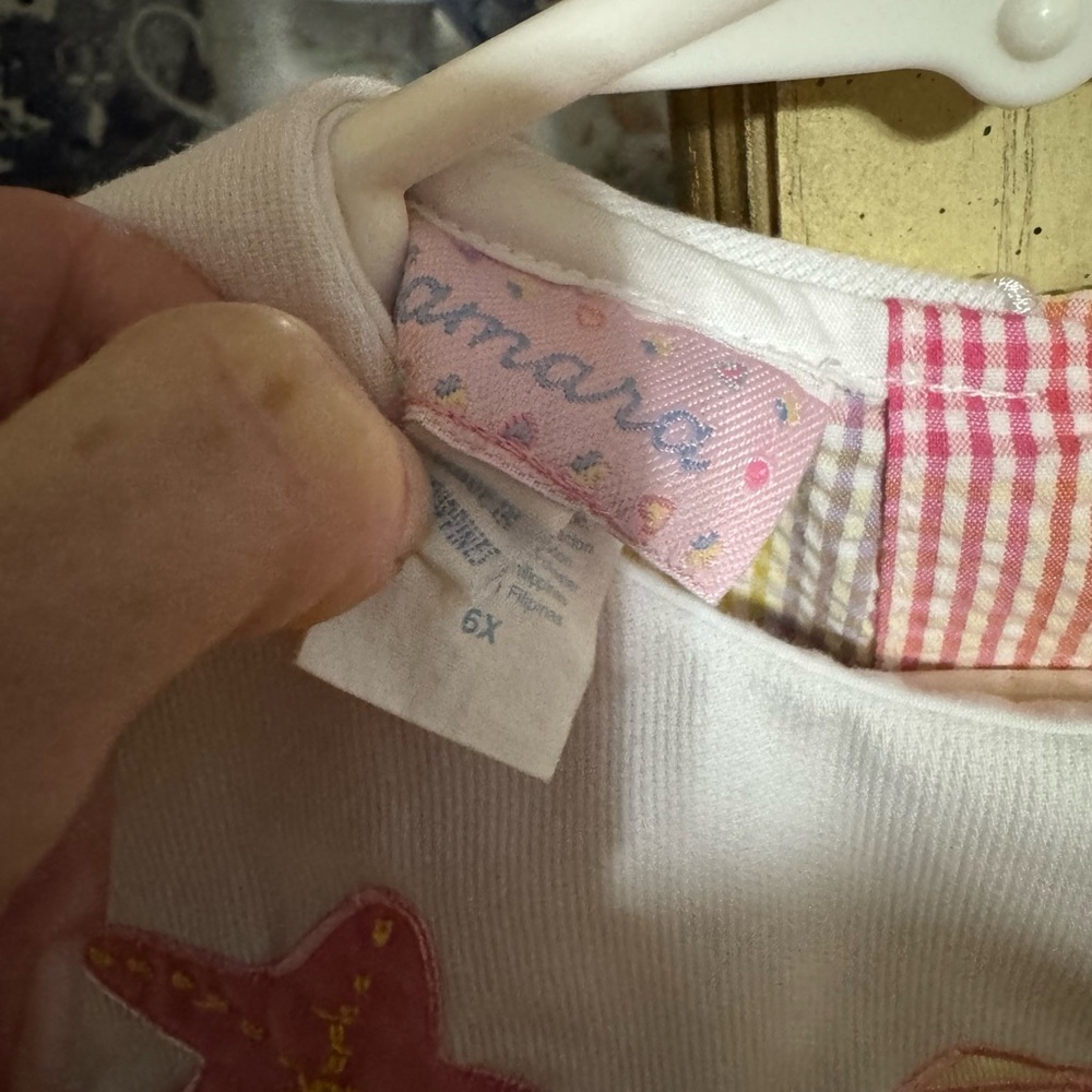 Vintage Samara seashell appliqué dress size 6x girls - Picture 2 of 2